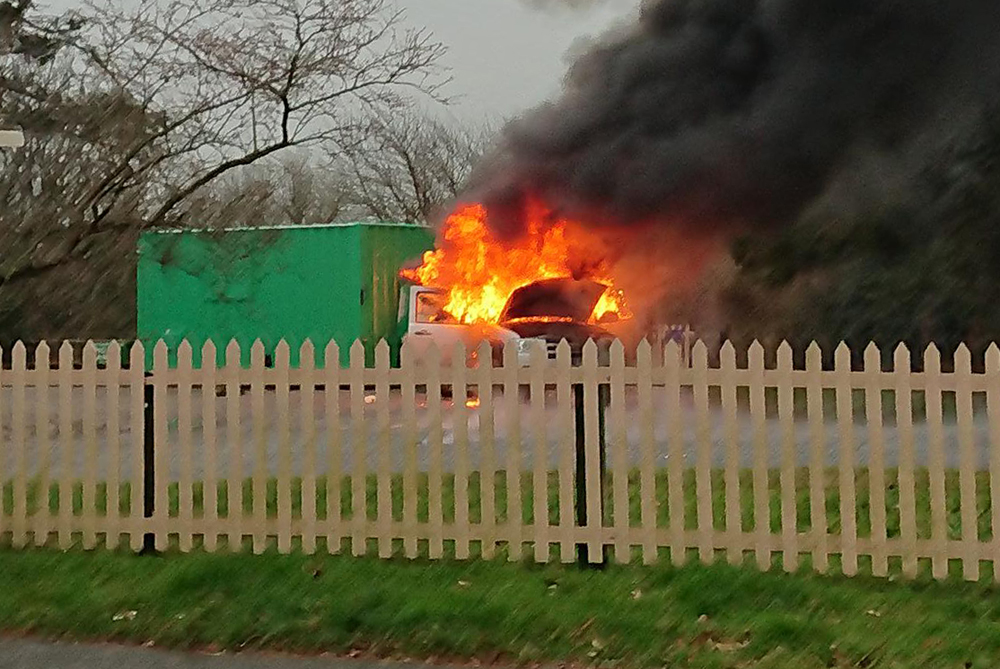 PICK-UP FIRE AT WOOTTON TRAIN STATION