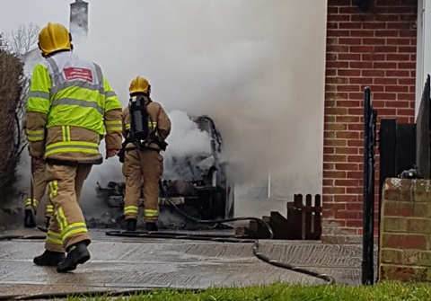 CAR FIRE IN CARISBROOKE