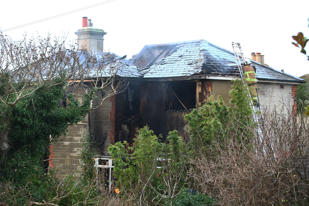 HOUSE GUTTED BY FIRE IN VENTNOR