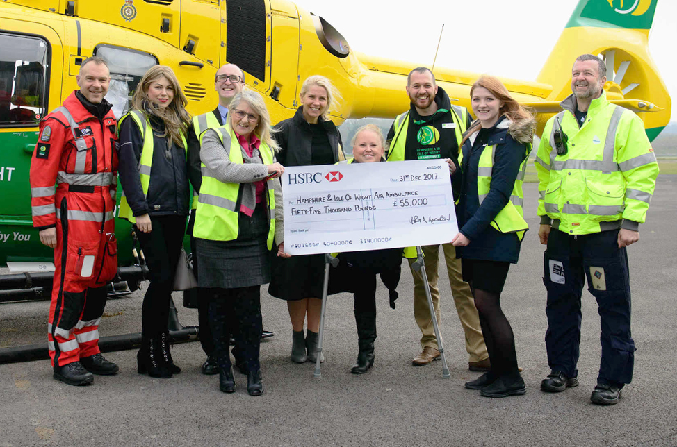RED FUNNEL HAND OVER £55,000 CHEQUE TO HAMPSHIRE & ISLE OF WIGHT AIR AMBULANCE