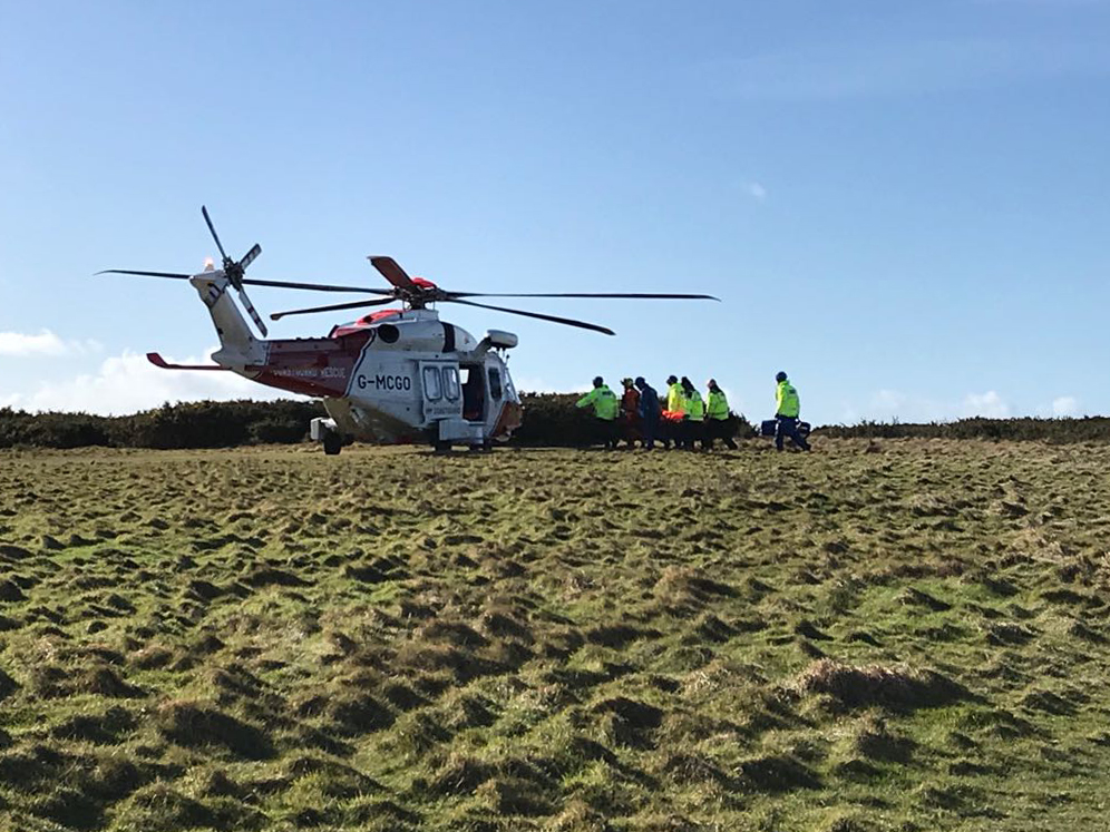 INJURED MAN AIRLIFTED FROM TENNYSON DOWN