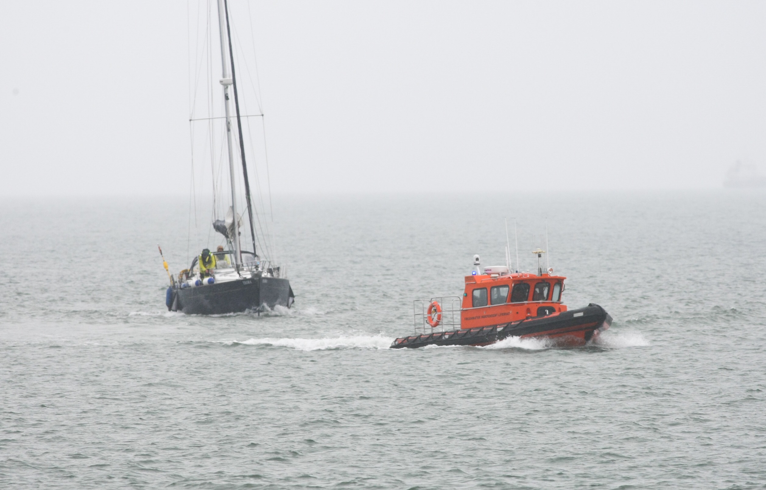 UNWELL SAILOR ESCORTED INTO BEMBRIDGE BY FRESHWATER LIFEBOAT