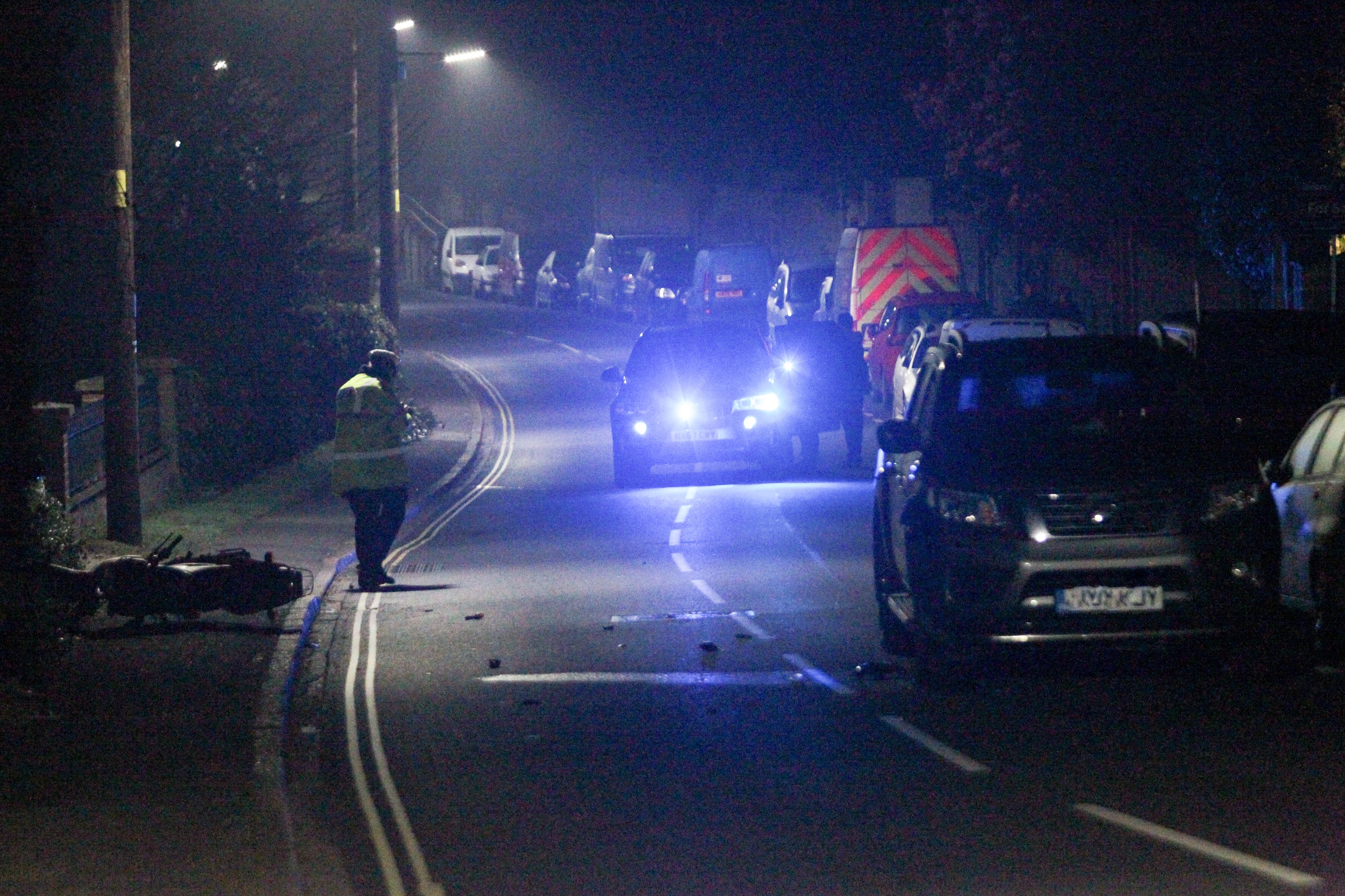 MOTORCYCLE AND PICK UP COLLIDE IN BRADING