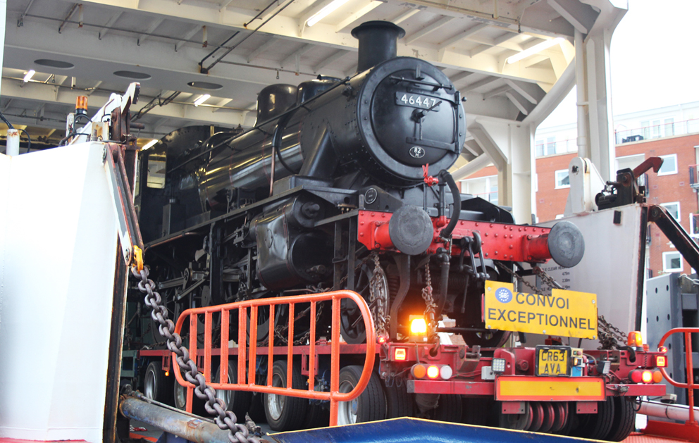 WIGHTLINK SHIPS HISTORIC LOCOMOTIVE ACROSS THE SOLENT