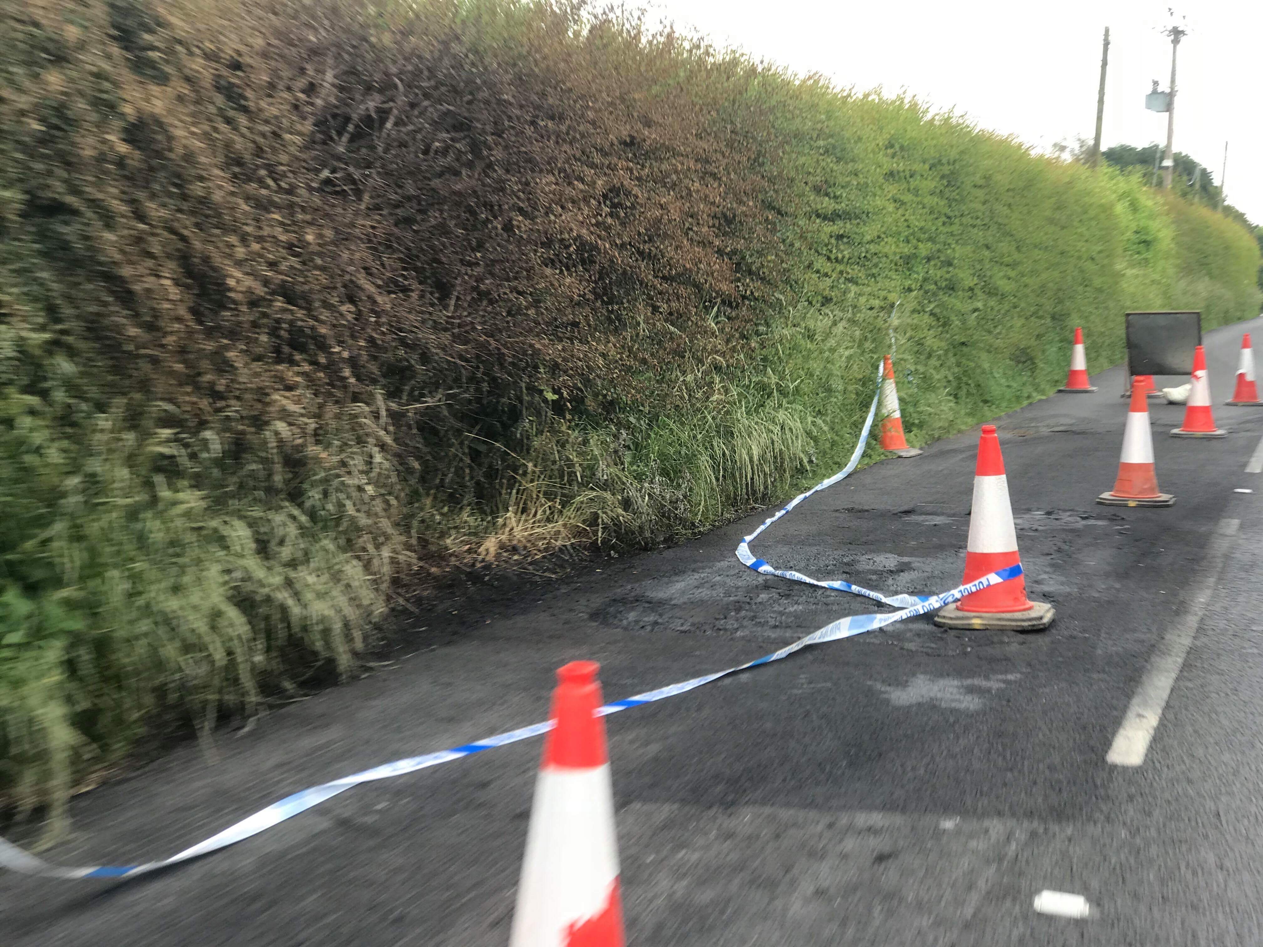 CAR FIRE BLOCKS WHITWELL TO VENTNOR ROAD