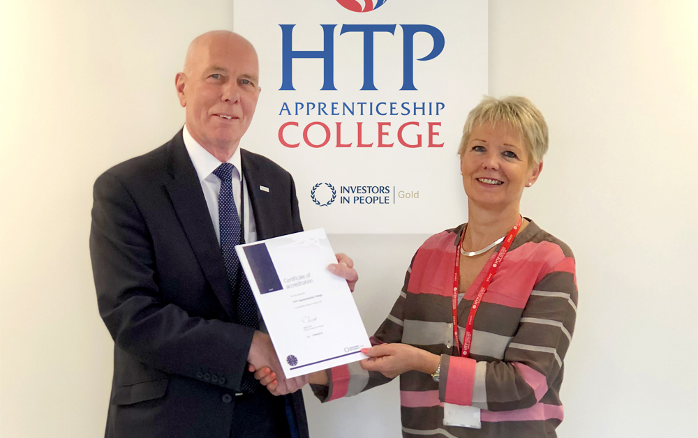 HTP APPRENTICESHIP COLLEGE RECOGNISED AS AN INVESTOR IN PEOPLE