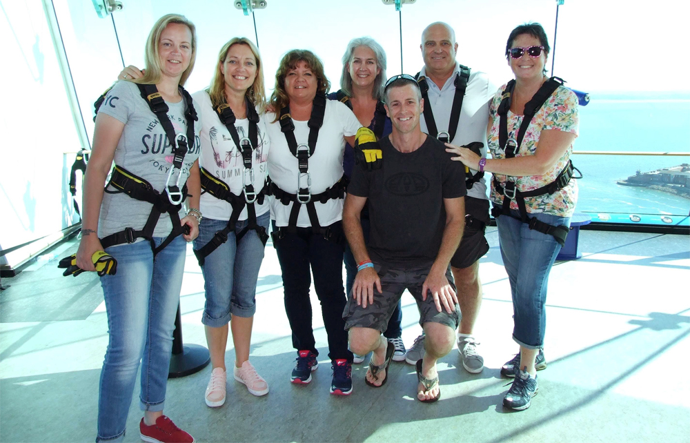 BRAVE FUNDRAISERS ABSEIL DOWN THE SPINNAKER TOWER FOR WIGHT BRAINY BUNCH