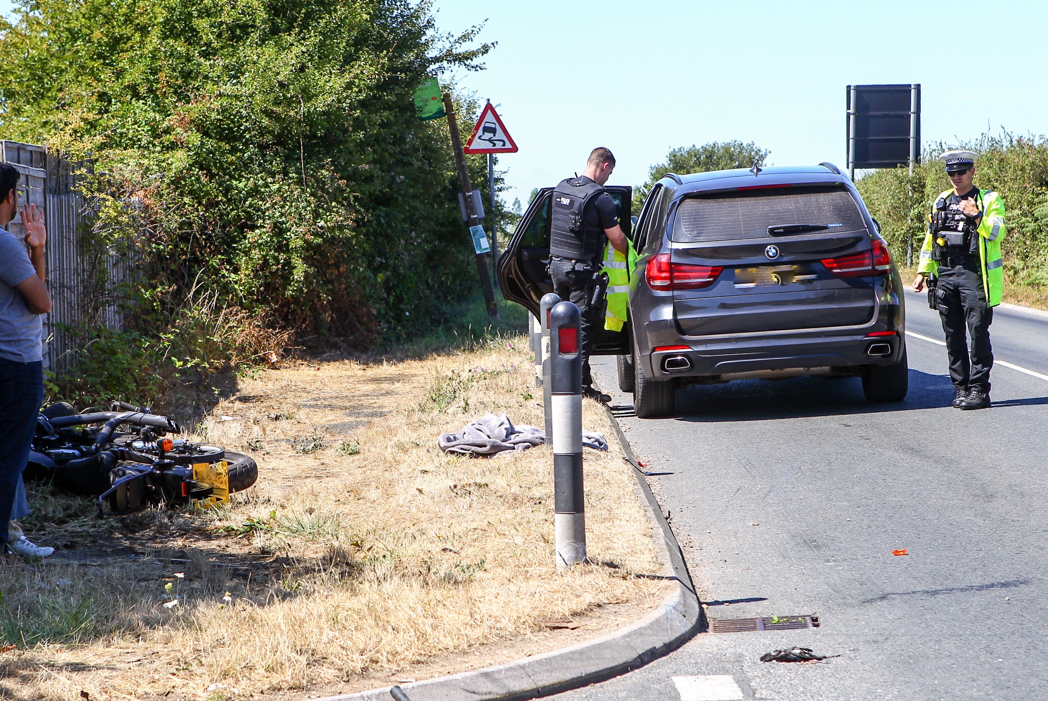 MOTORCYCLIST INVOLVED IN CRASH AT FOREST ROAD CROSSROADS