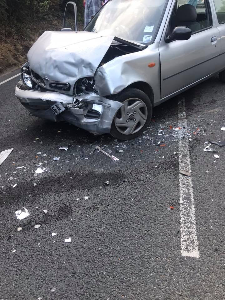 CRASH BLOCKS ROAD IN LAKE