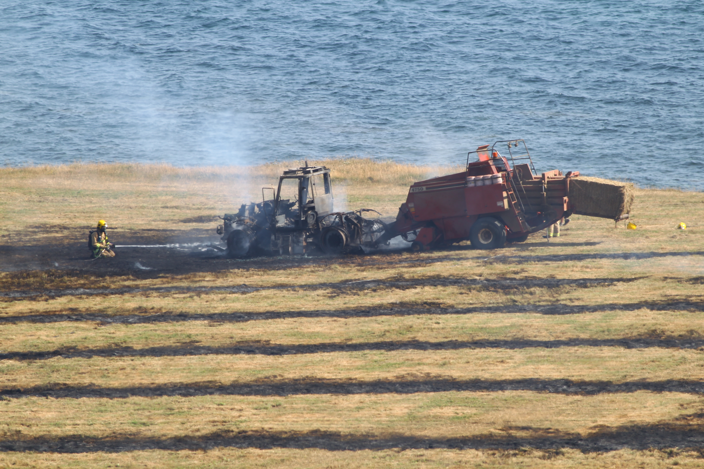 TRACTOR FIRE NEAR ST CATHERINE’S POINT