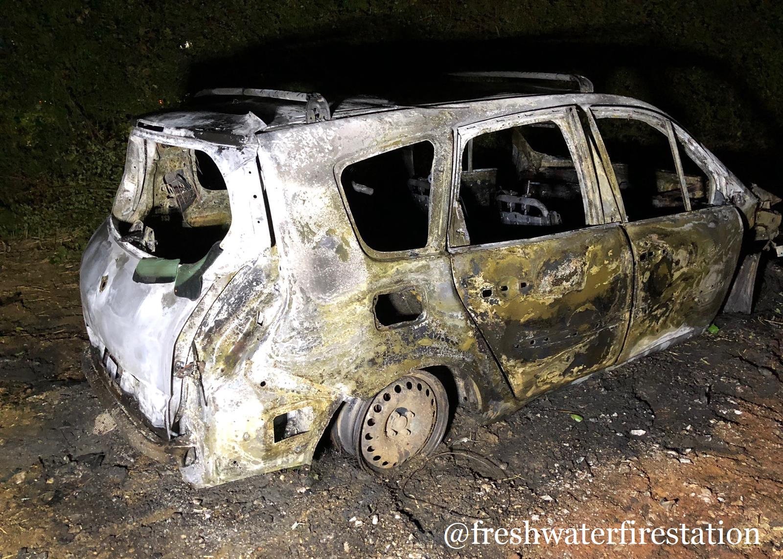 CAR FIRE TACKLED IN A FIELD NEAR CHESSELL