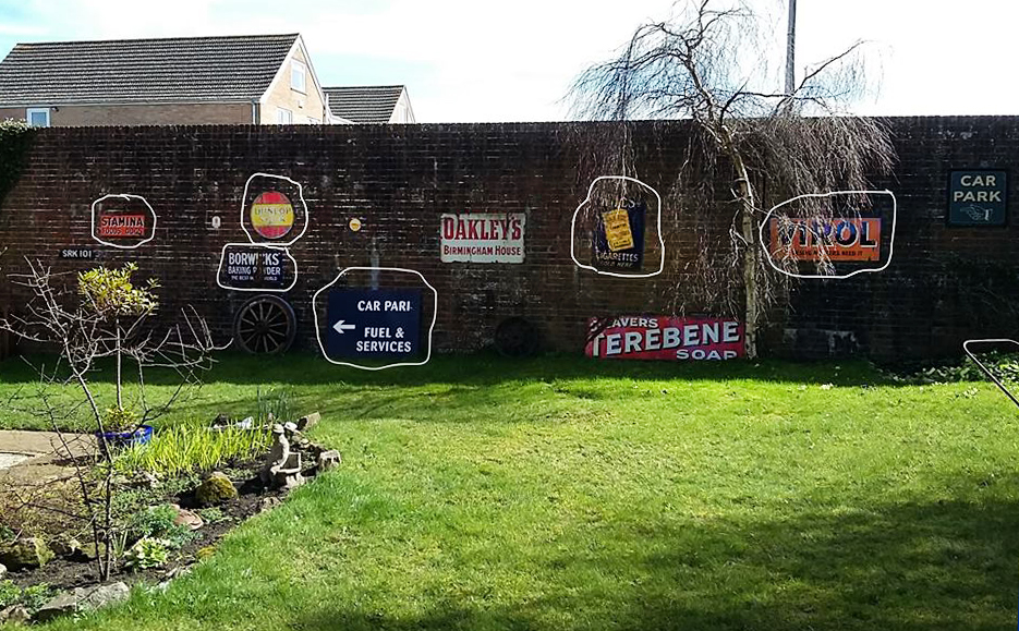 ENAMEL SIGNS WORTH OVER £2,500 STOLEN FROM ROOKLEY