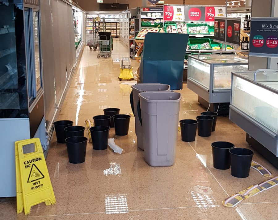 DOWNPOUR FLOODS SUPERMARKET IN SHANKLIN