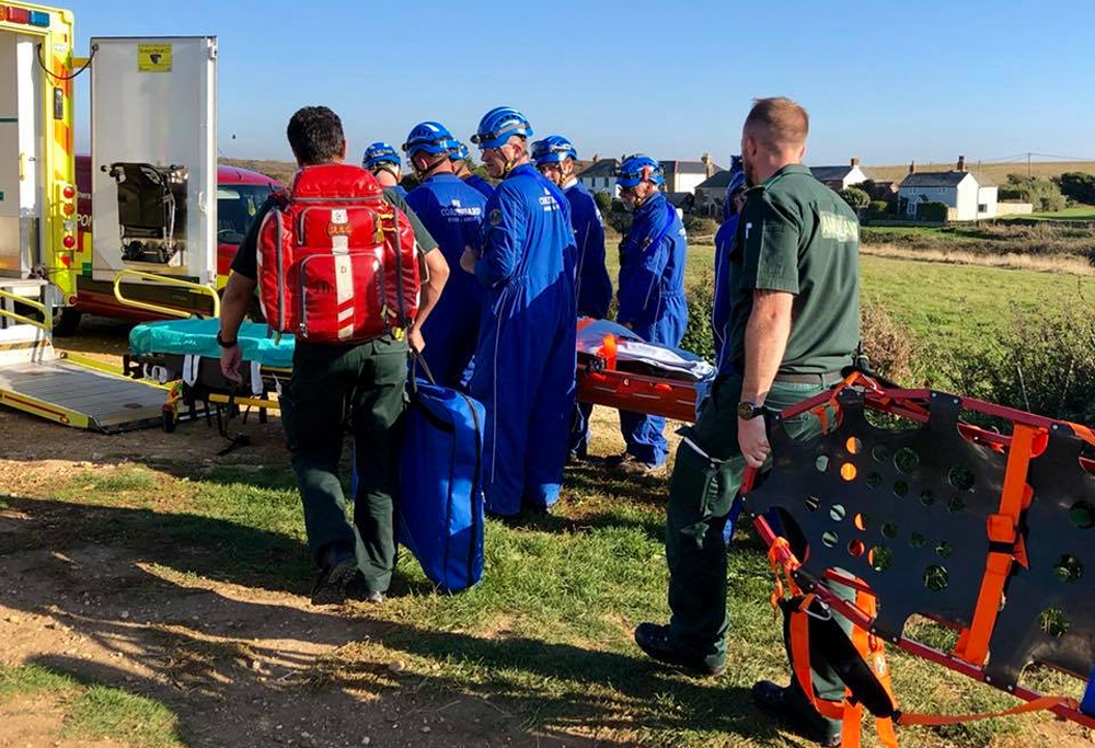 INJURED CASUALTY ASSISTED BY COASTGUARD TEAMS AT BROOK CHINE