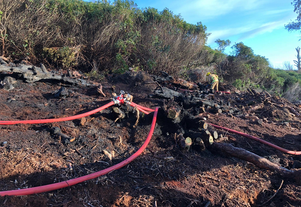 FIRE CREWS CALLED TO LARGE BONFIRE BLAZE