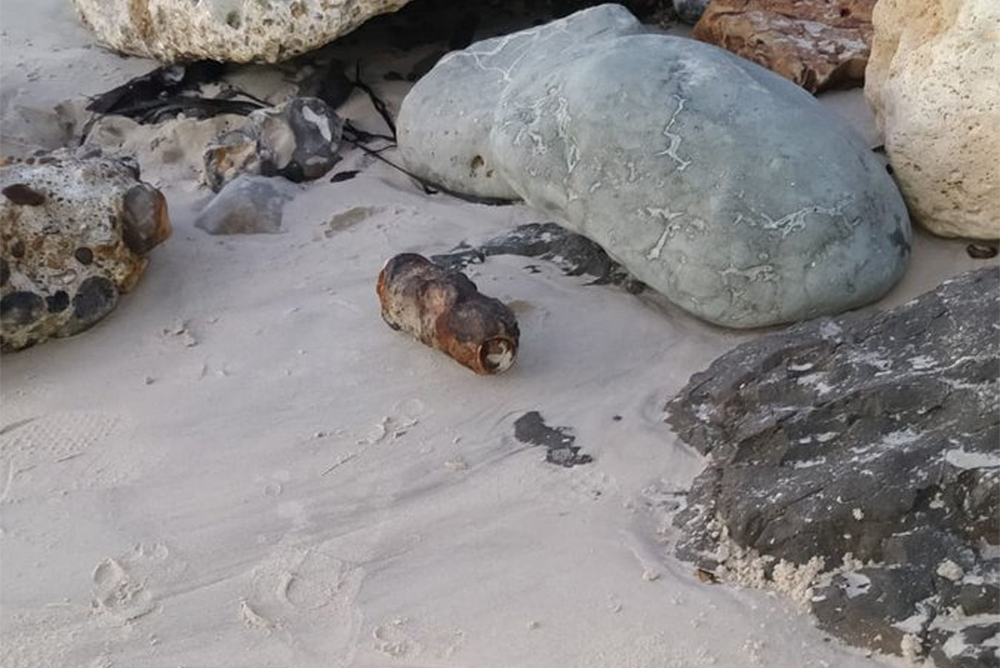 CONTROLLED EXPLOSION CARRIED OUT ON ORDNANCE AT ALUM BAY