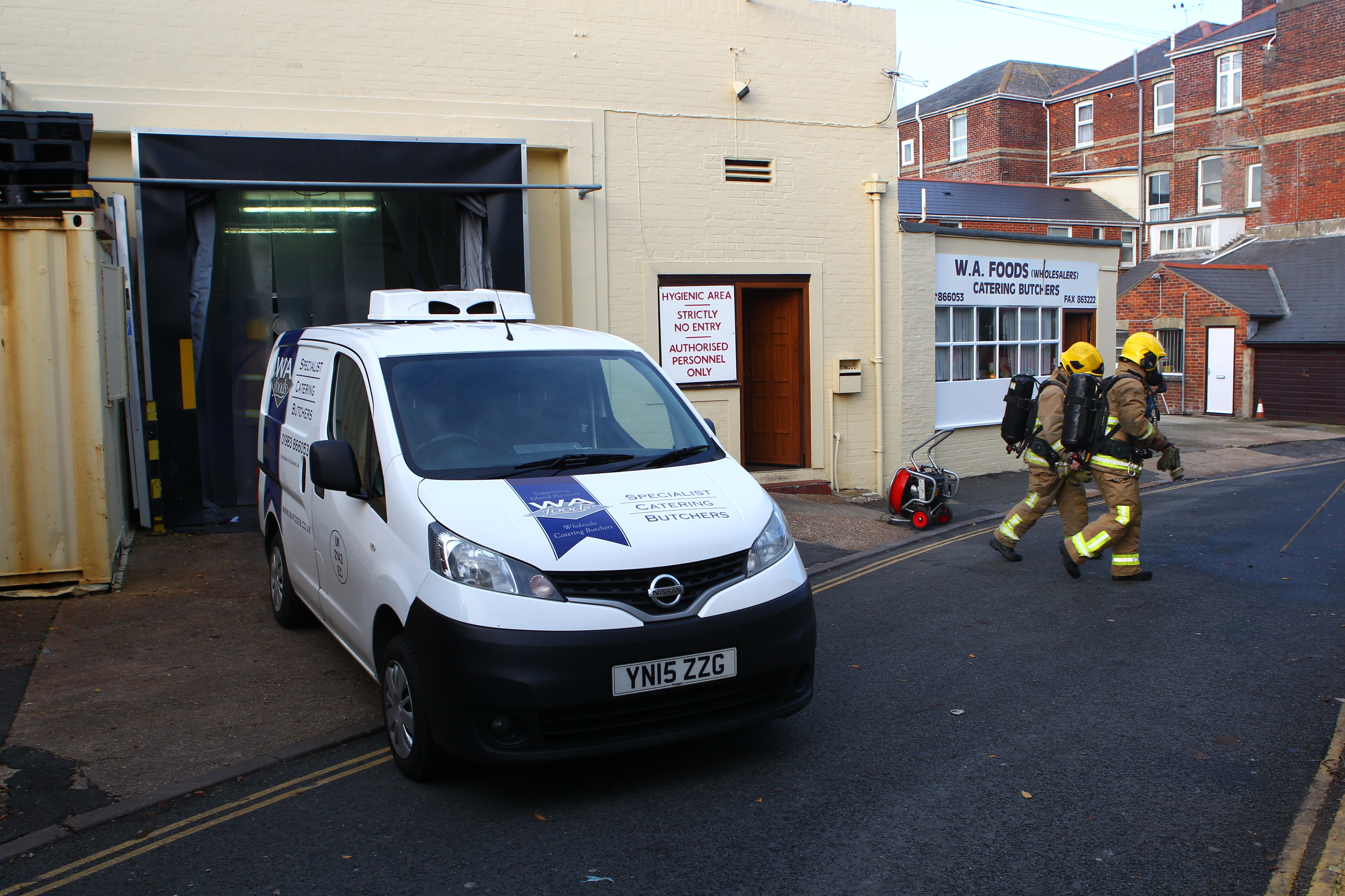 FIRE ALERT AT W.A. FOODS WAREHOUSE IN SHANKLIN