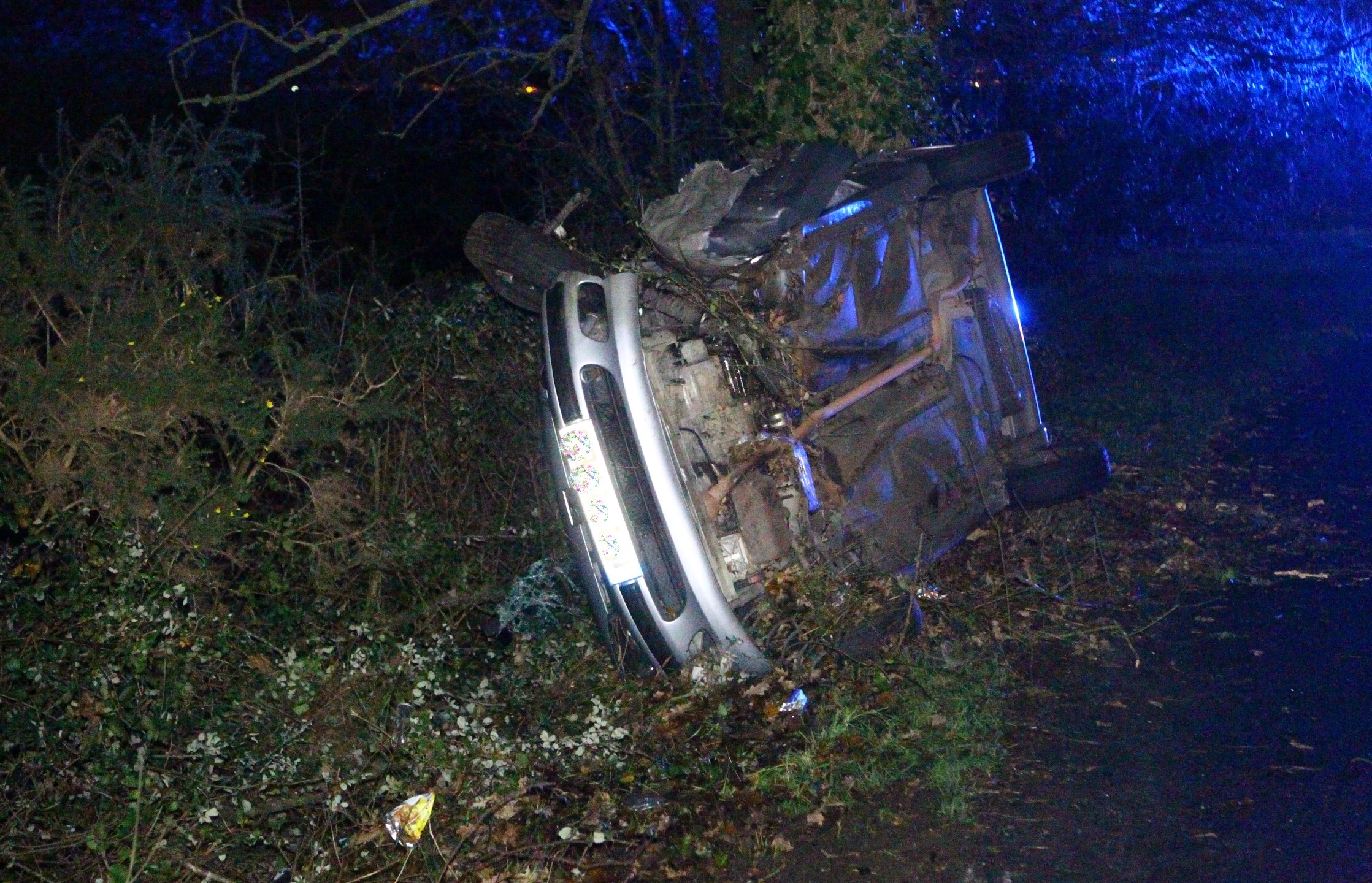 DRIVER LUCKY TO BE ALIVE AFTER NARROWLY MISSING TREE IN NEWPORT CRASH