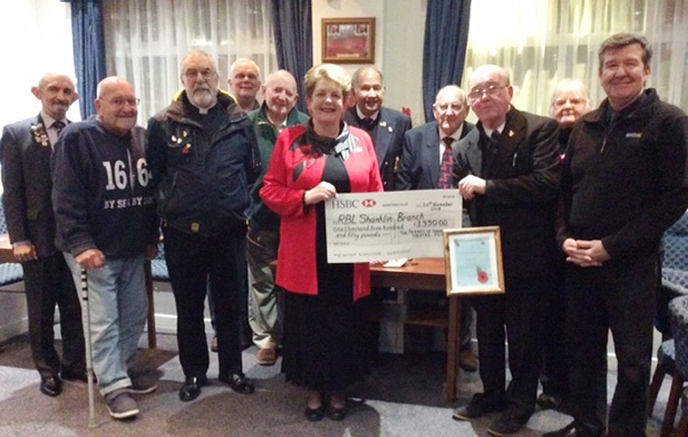 £1,550 DONATED TO ROYAL BRITISH LEGION THROUGH SHANKLIN THEATRE POPPY PIN INITIATIVE