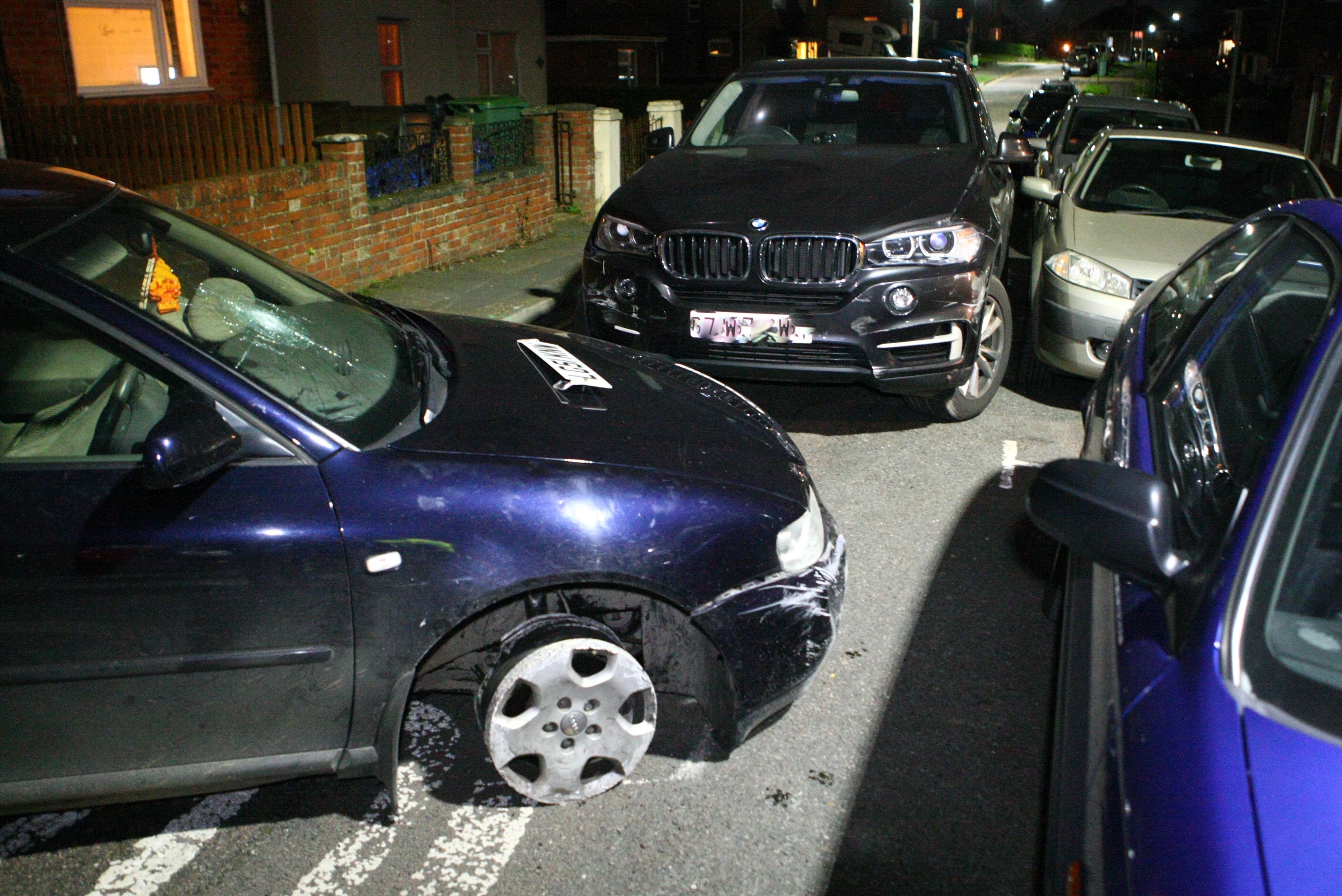 POLICE CAR DAMAGED FOLLOWING VEHICLE PURSUIT IN NEWPORT