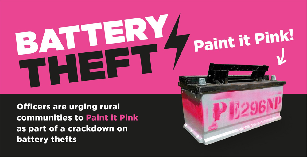 ISLANDERS URGED TO PAINT IN PINK TO HELP DETER BATTERY THEFTS