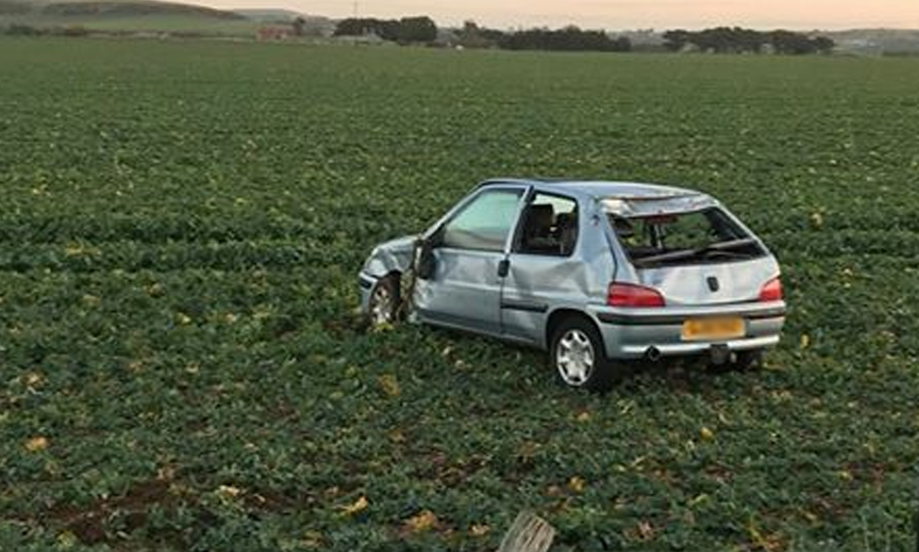 LUCKY ESCAPE FOR OCCUPANTS OF CRASHED PEUGEOT