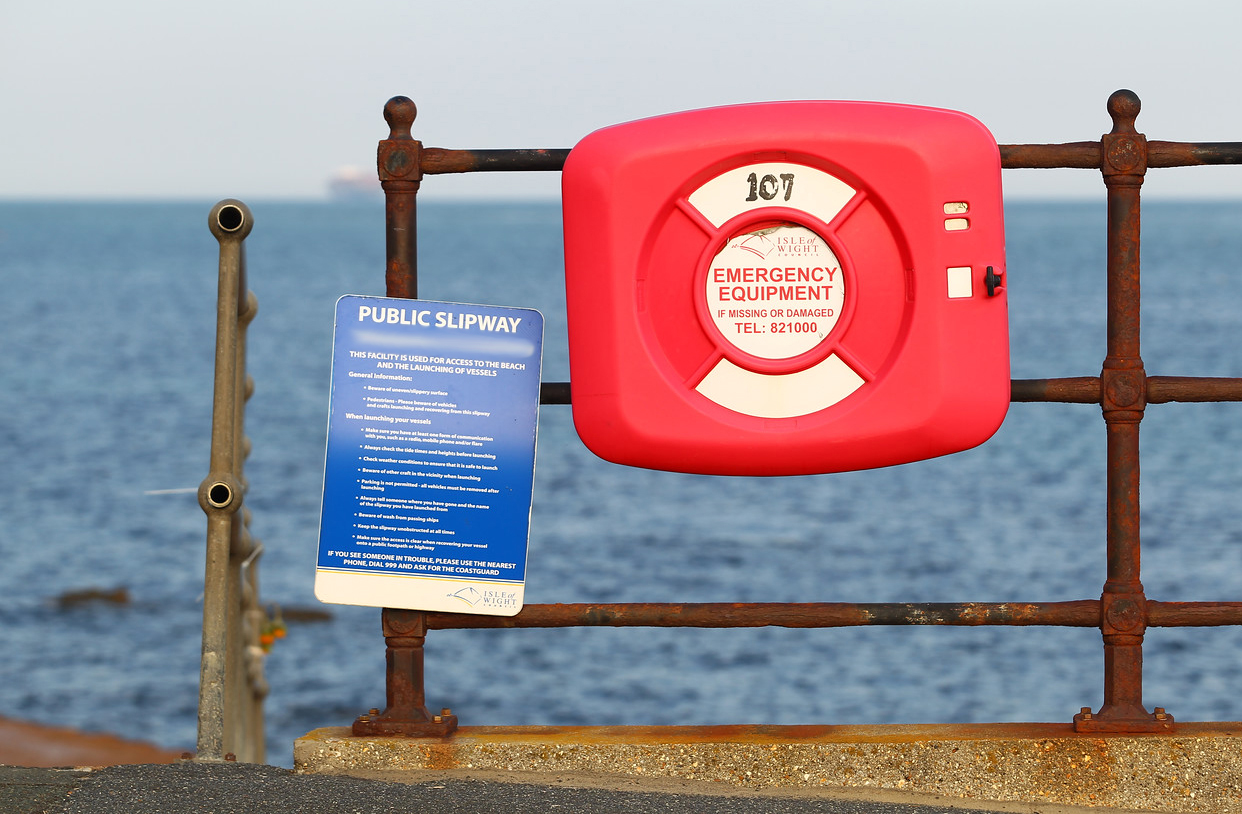 VANDALS THROW LIFE RINGS INTO THE SEA BETWEEN SANDOWN AND SHANKLIN