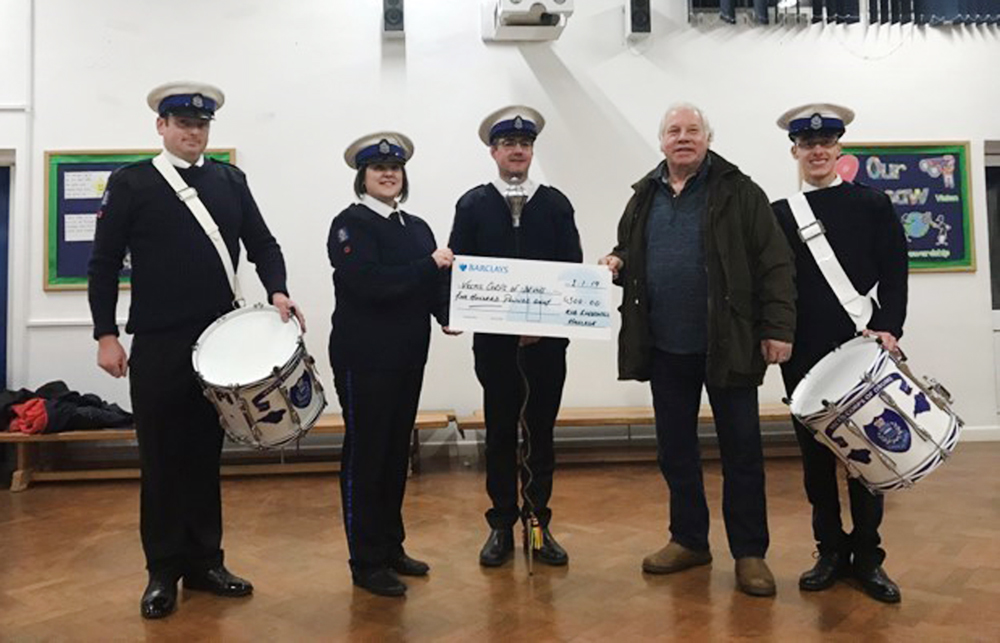 HAULAGE FIRM DONATE £500 TO VECTIS CORPS OF DRUMS
