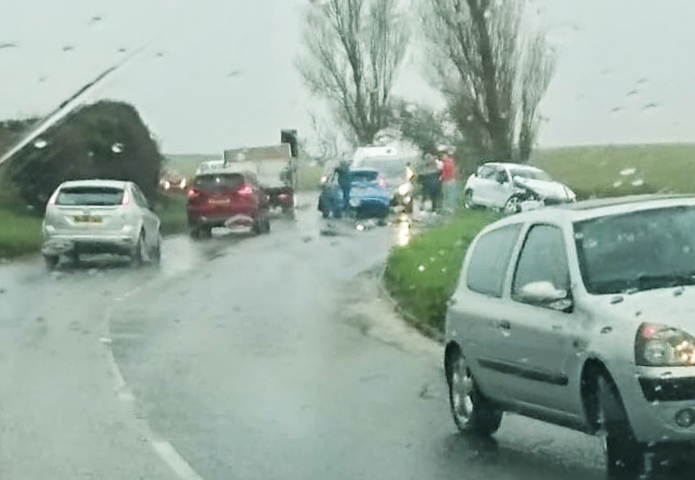 CAR OFF THE ROAD IN CRASH AT BLACKWATER