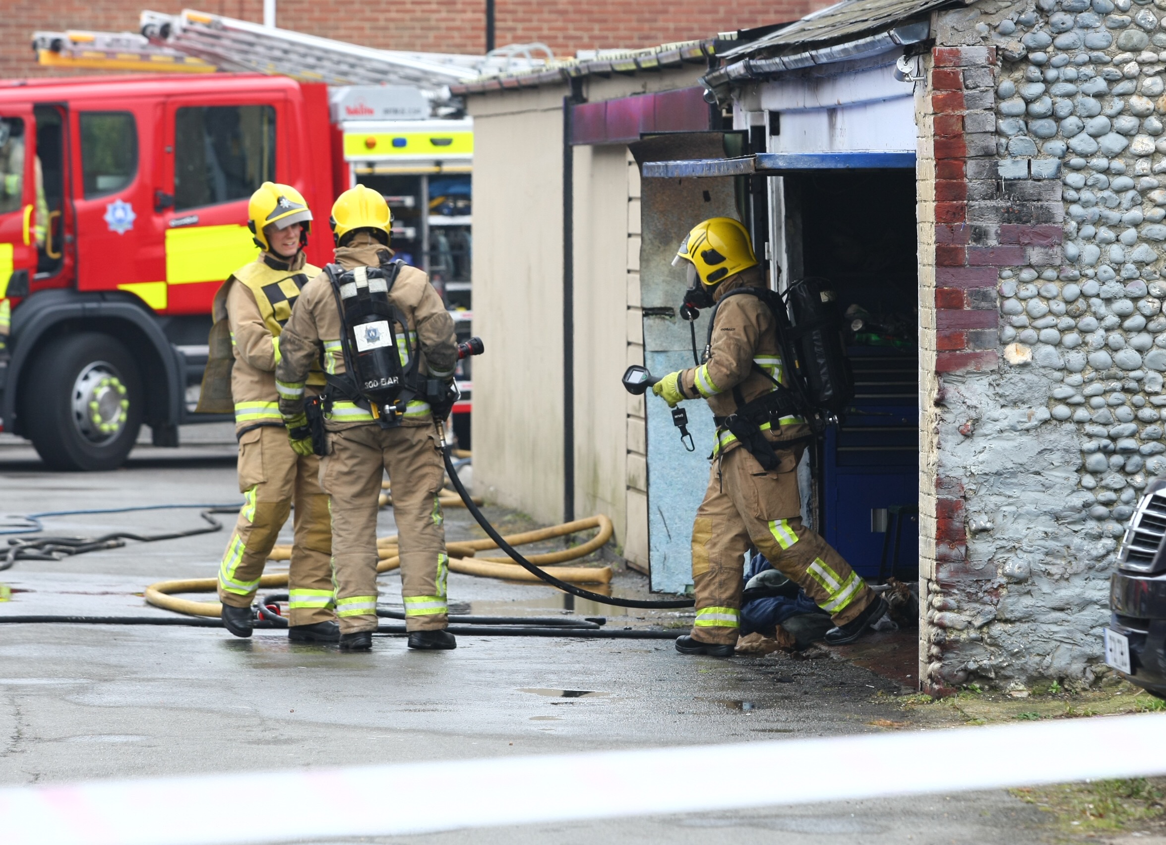 GARAGE FIRE BREAKS OUT IN SANDOWN