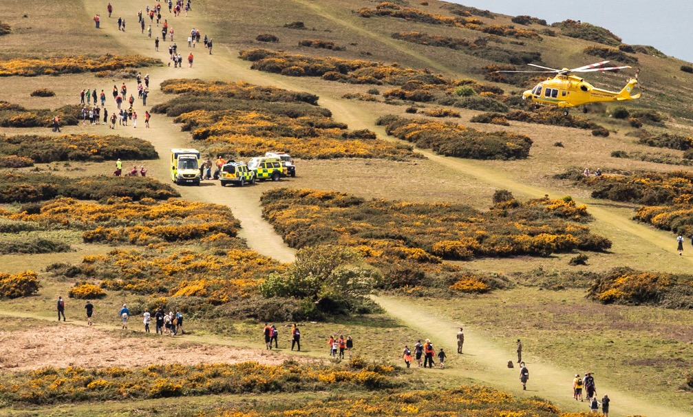 2 AIR AMBULANCES CALLED TO WALK THE WIGHT EVENT