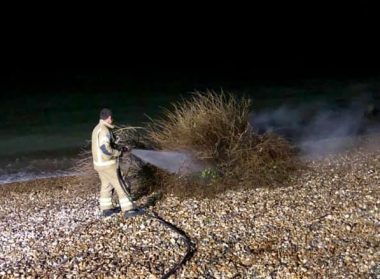 Bonfire on Totland Beach