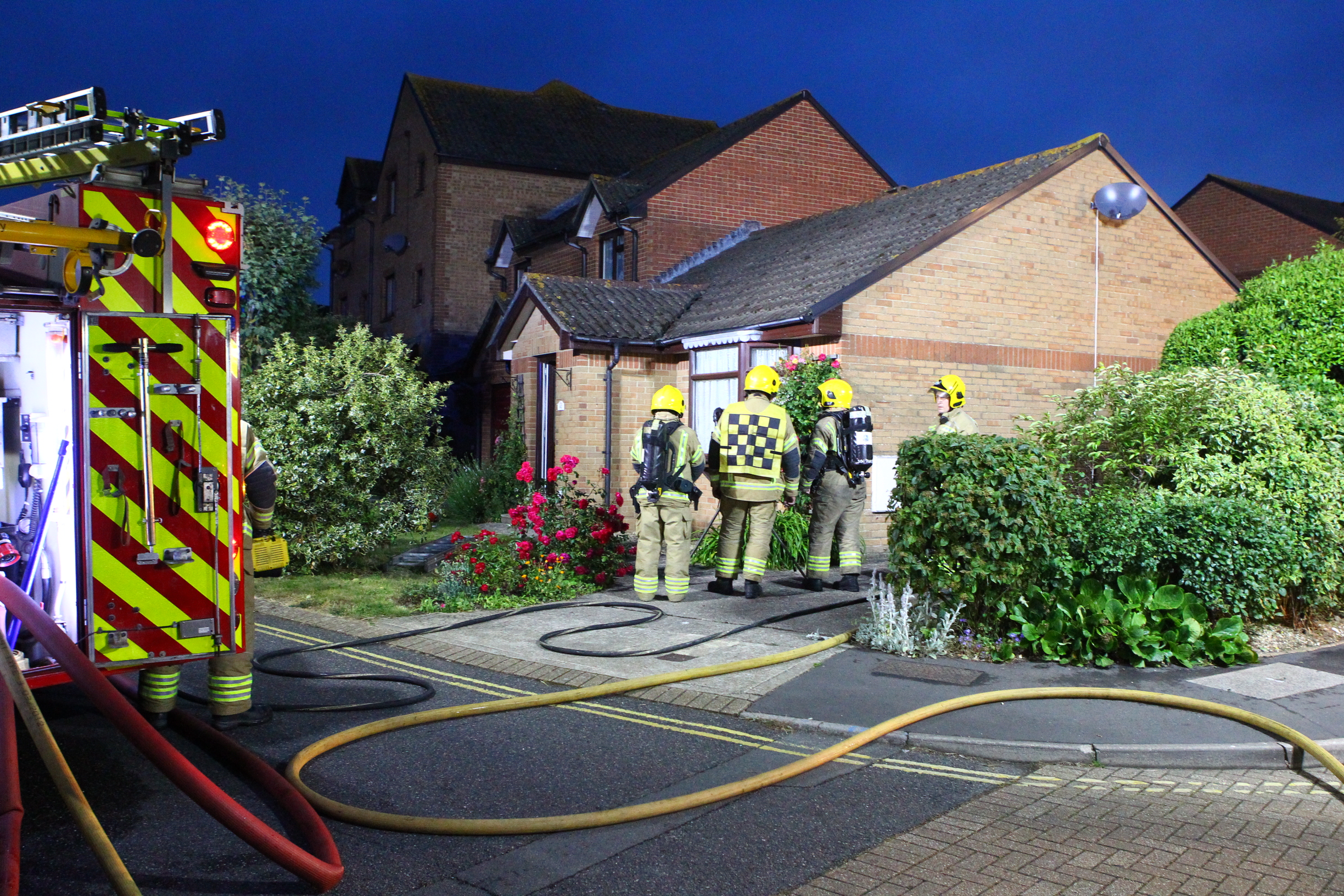 FIREFIGHTERS TACKLE HOUSE FIRE IN CARISBROOKE