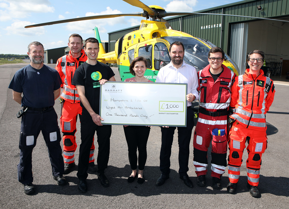 HOUSEBUILDER’S DONATION HELPS AIR AMBULANCE SAVE LIVES
