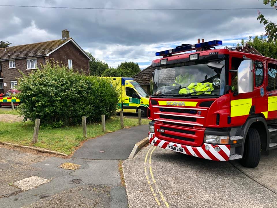 FIREFIGHTERS HELP PARAMEDICS MOVE PATIENT IN FRESHWATER