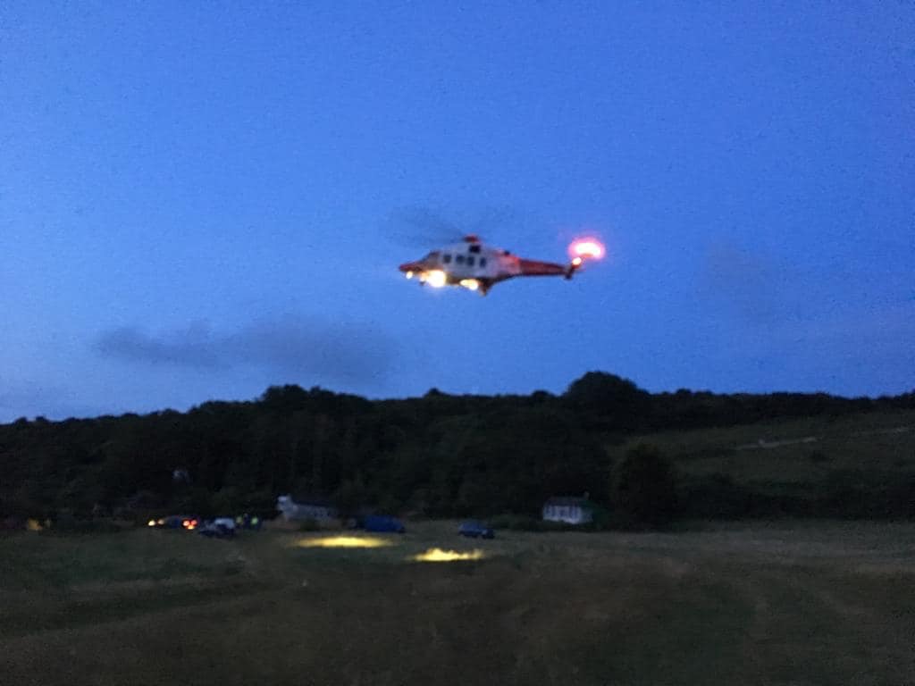 INJURED MAN AIRLIFTED FROM CLIFF PATH NEAR CULVER