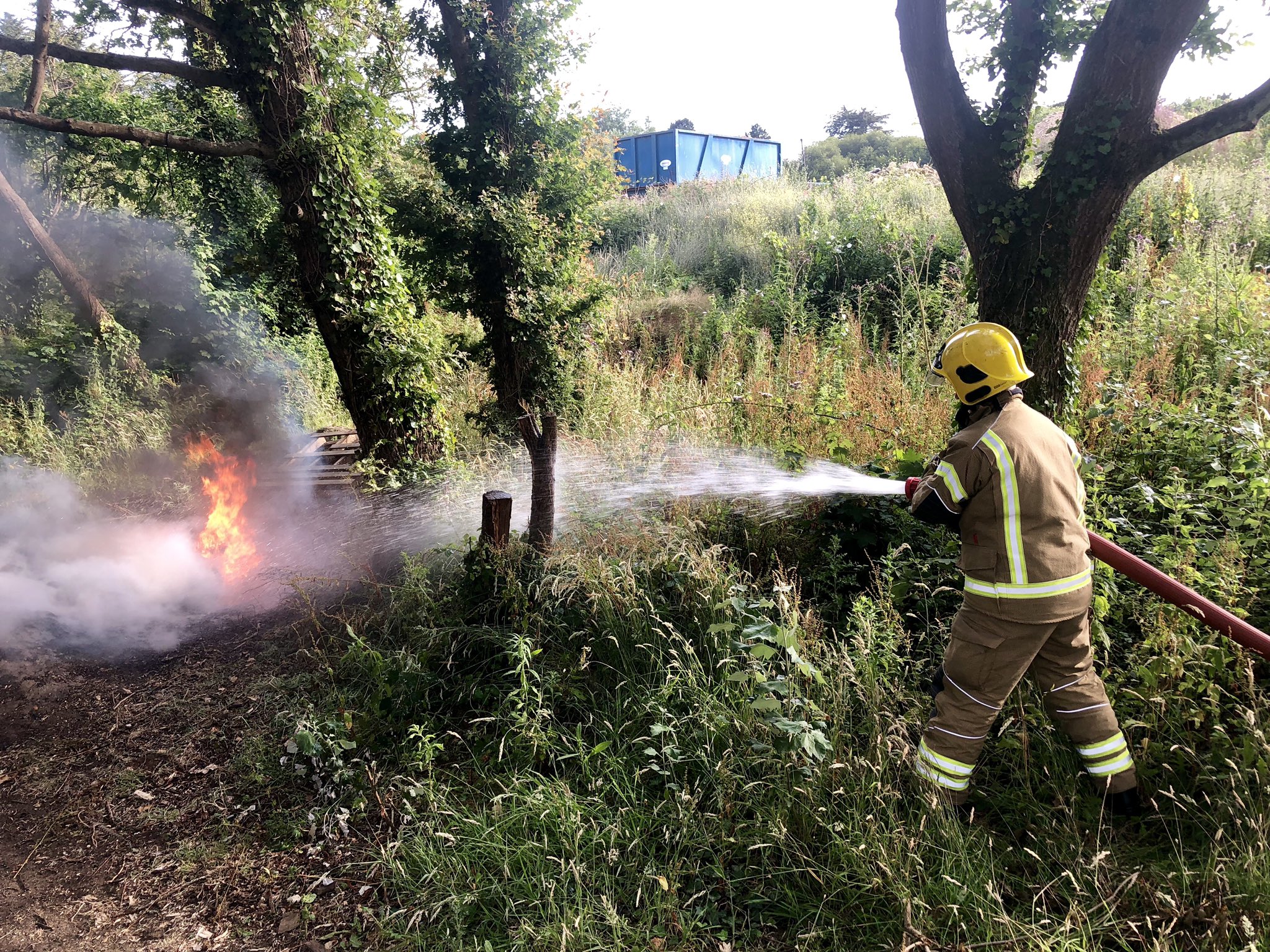 BURNING TYRES EXTINGUISHED AT GOLDEN HILL