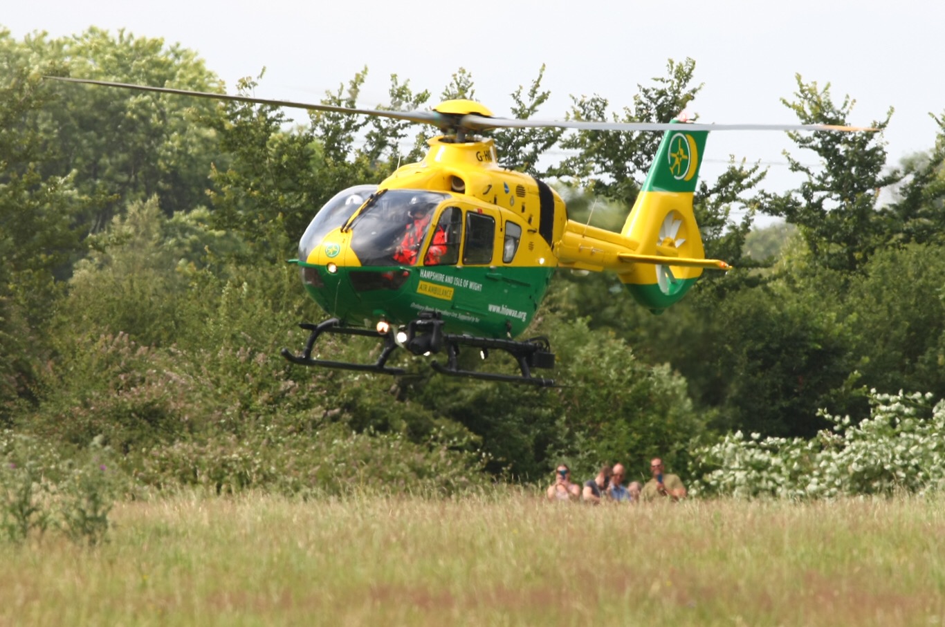 AIR AMBULANCE IN ACTION FOLLOWING EMERGENCY AT LANDGUARD