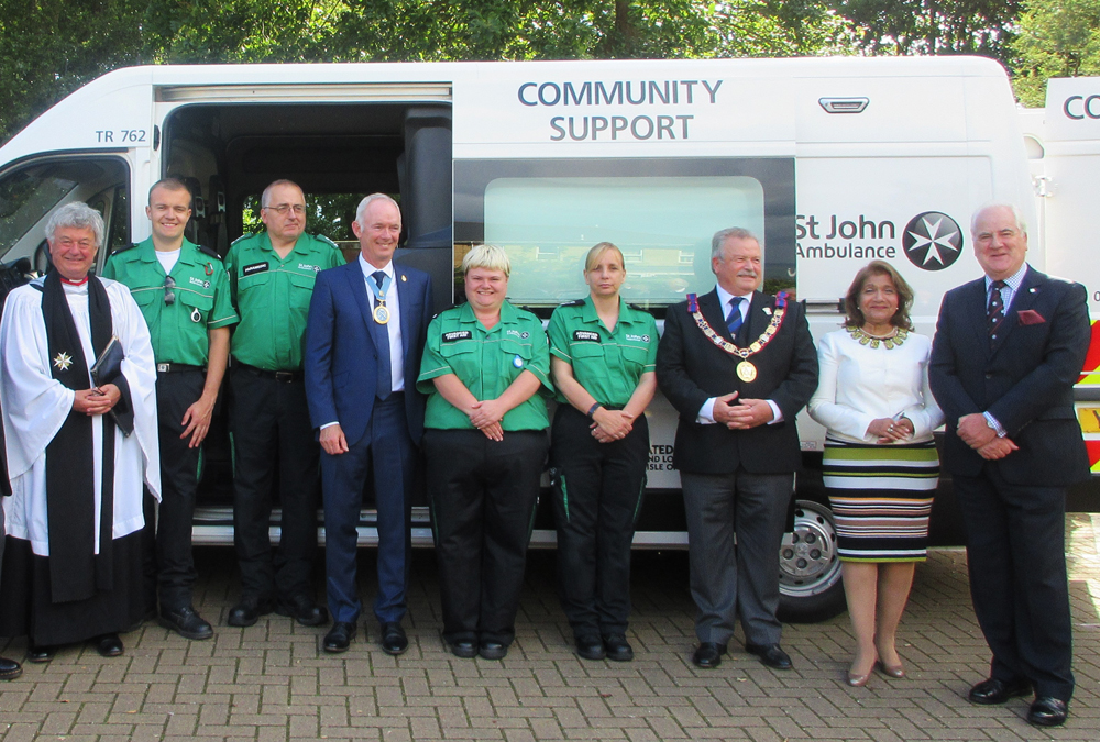 ST JOHN AMBULANCE VOLUNTEERS TAKE DELIVERY OF NEW SUPPORT VEHICLE