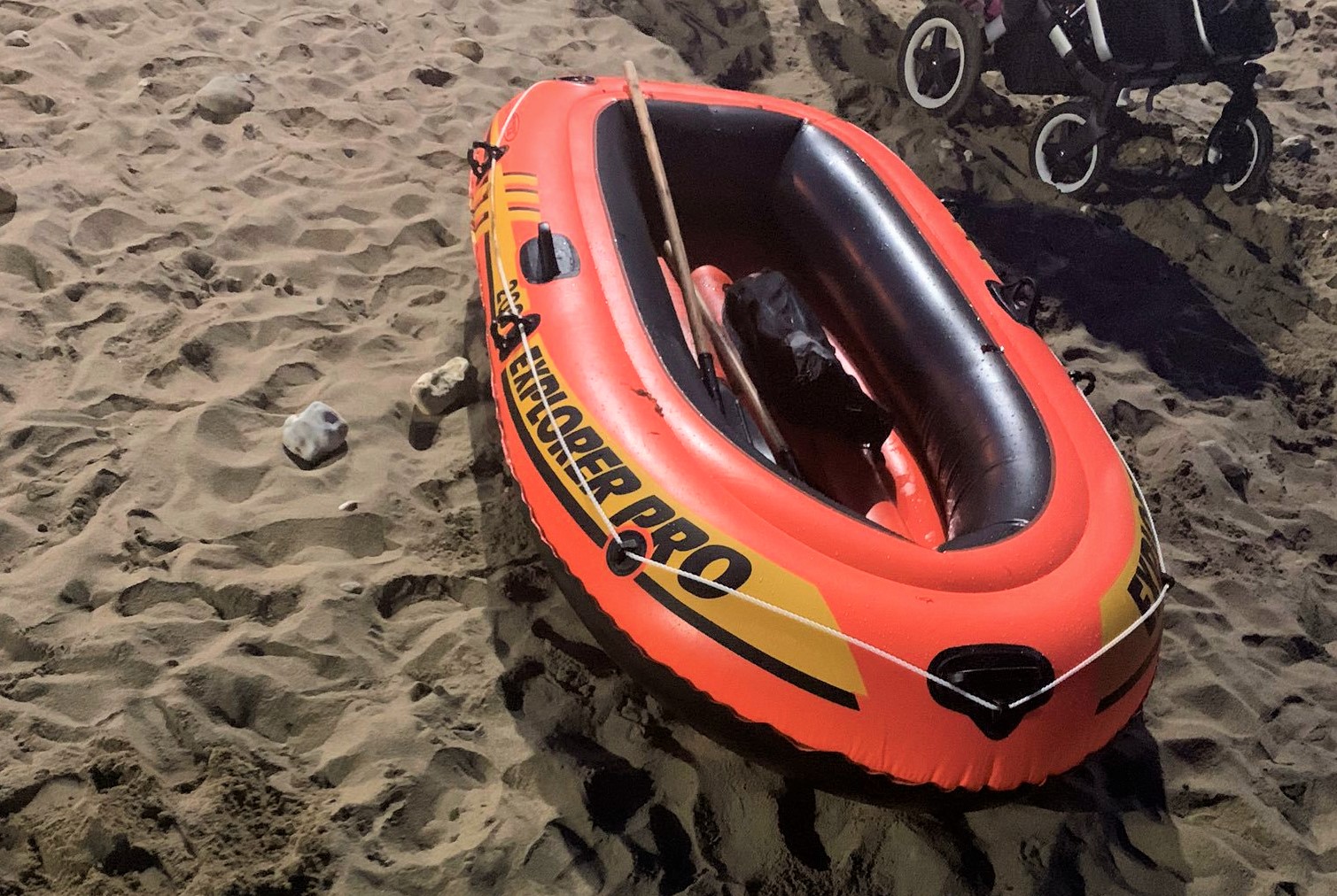 MAN AND 2 CHILDREN RESCUED 500M OUT TO SEA IN DINGHY