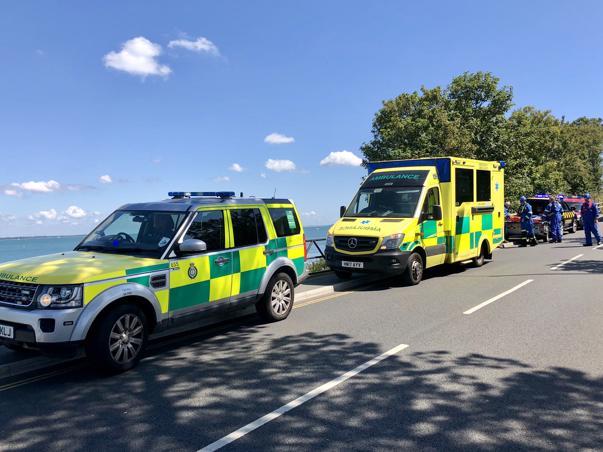 COASTGUARD AND PARAMEDICS ASSIST FALLEN MAN AT BOULDNOR