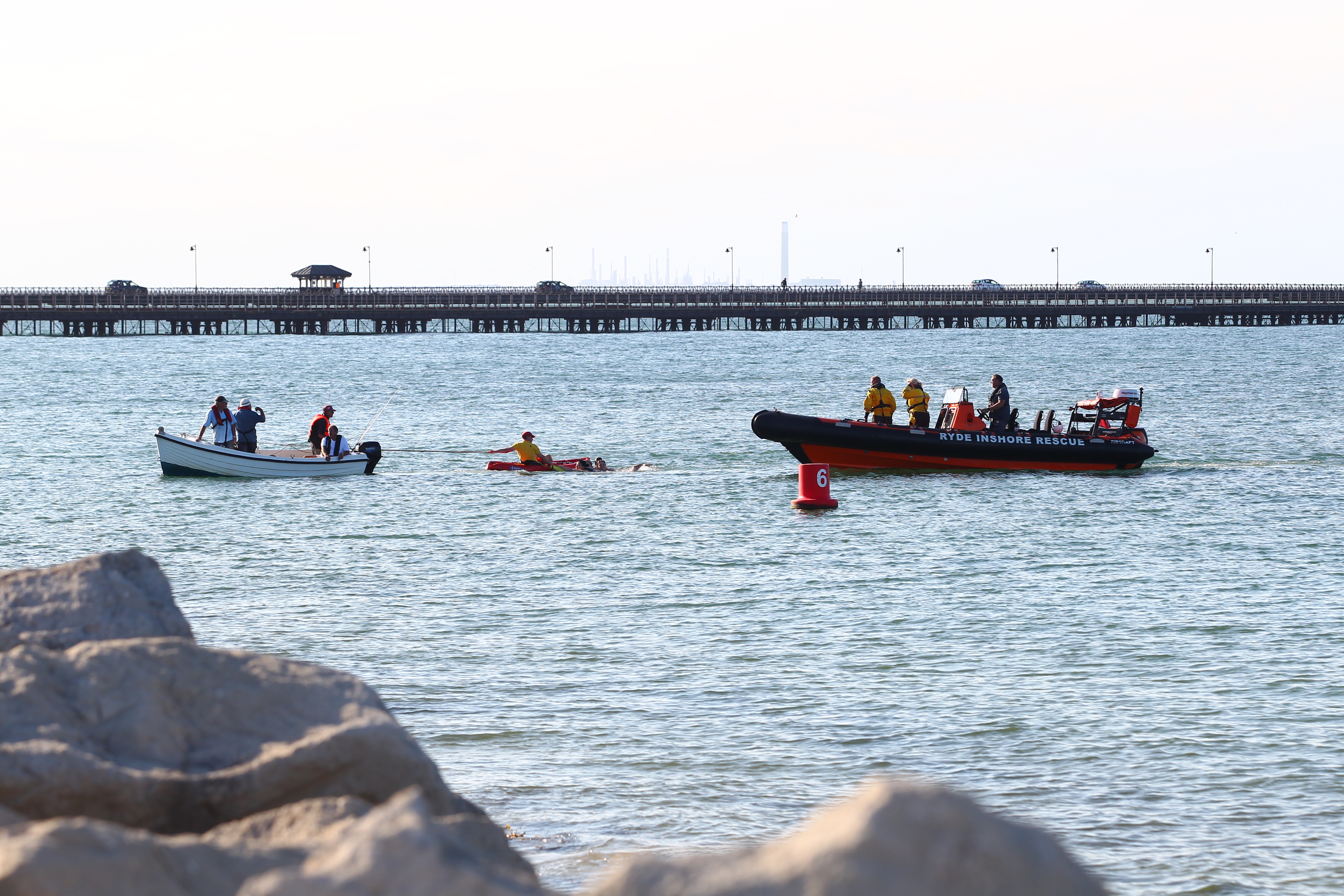 RESCUE TEAMS SENT TO MULTIPLE PEOPLE IN THE WATER AT RYDE