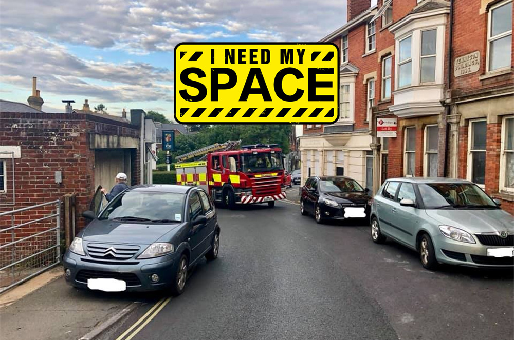 #INEEDMYSPACE FIREFIGHTERS REMIND DRIVERS OF PARKING INCONSIDERATELY CAN COST LIVES