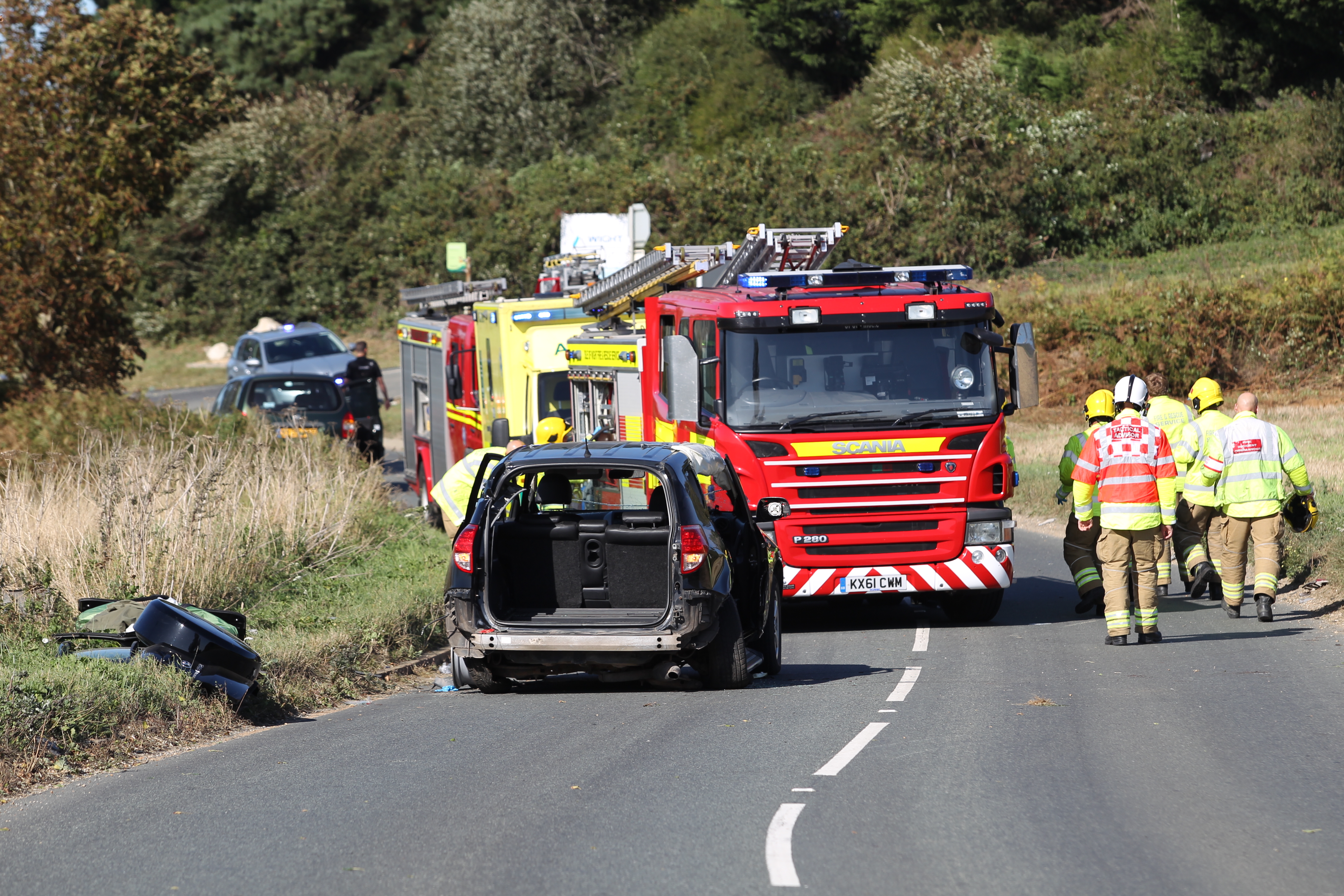 EMERGENCY CREWS RESPOND TO CRASH AT BLACKWATER