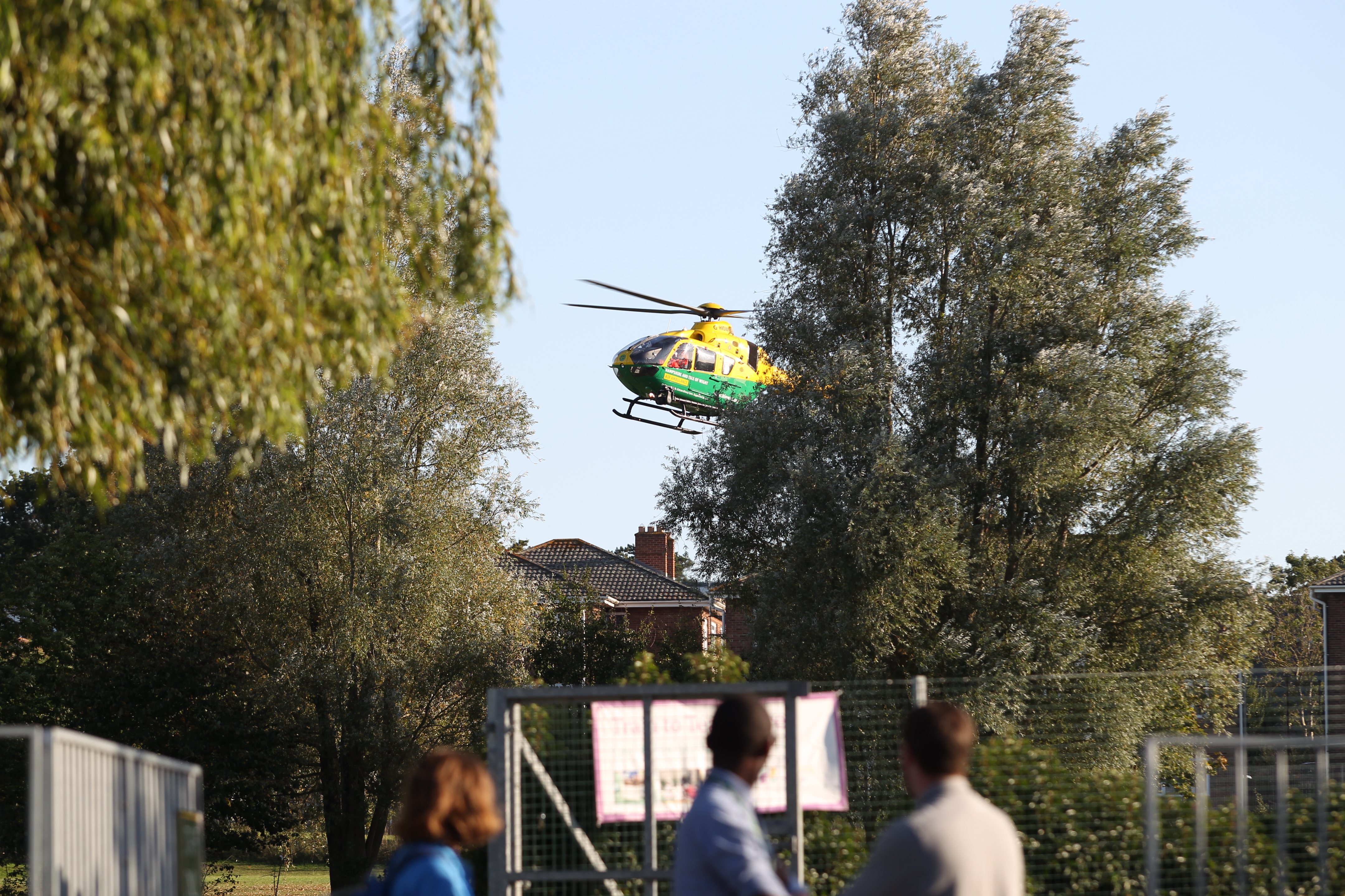 MEDICAL EMERGENCY AT SCHOOL SEES AIR AMBULANCE LAND IN BINSTEAD