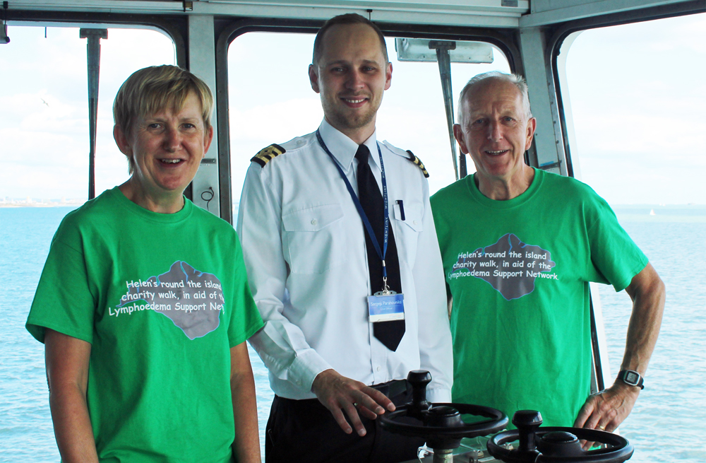 WIGHTLINK SUPPORTS LYMPHOEDEMA SUFFERER HELEN HUNTER TO CIRCLE THE ISLE OF WIGHT