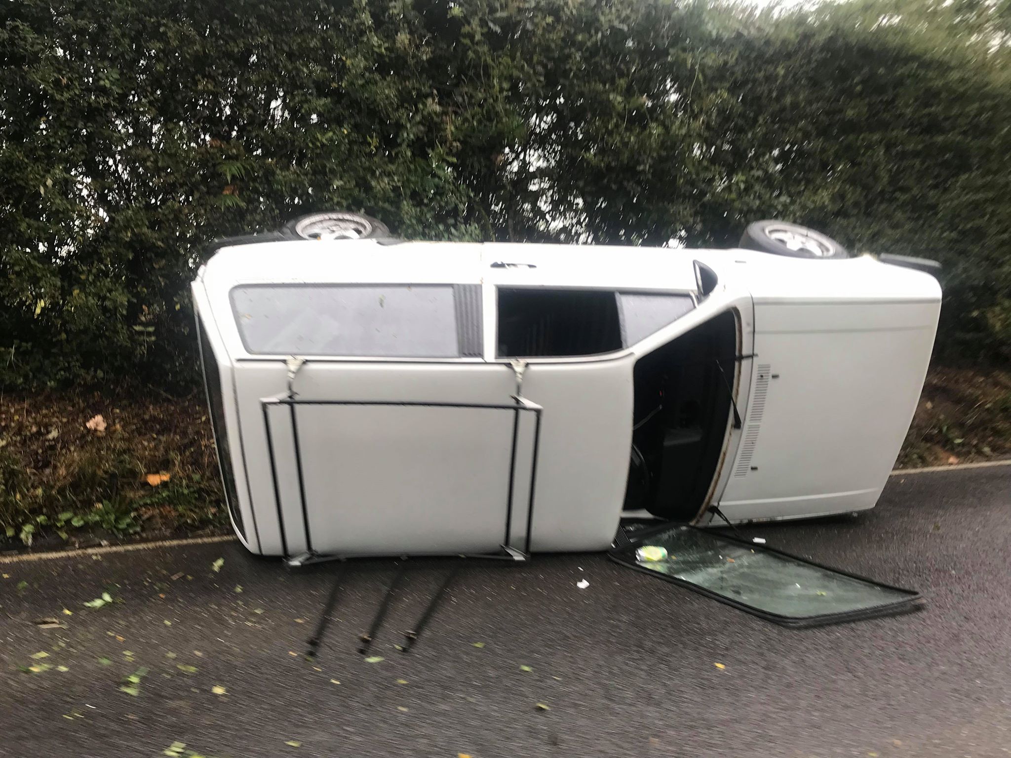 BLACKWATER HOLLOW CLOSED AFTER CAR ROLLS ONTO ITS SIDE
