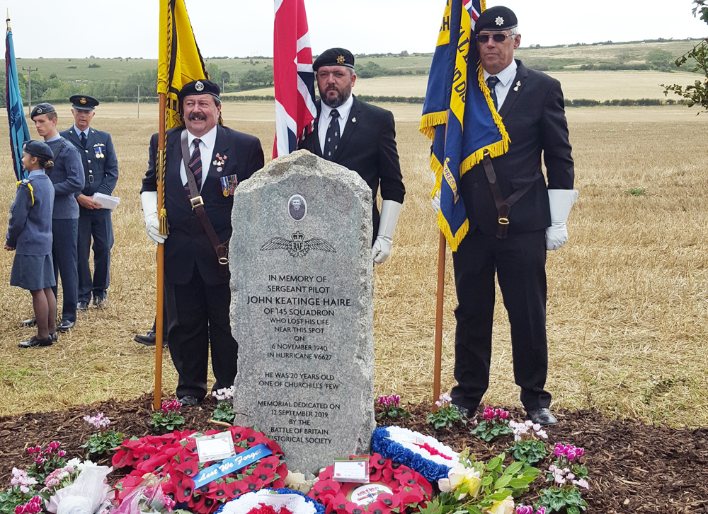 HEROIC RAF PILOT REMEMBERED WITH UNVEILING OF MEMORIAL IN ARRETON