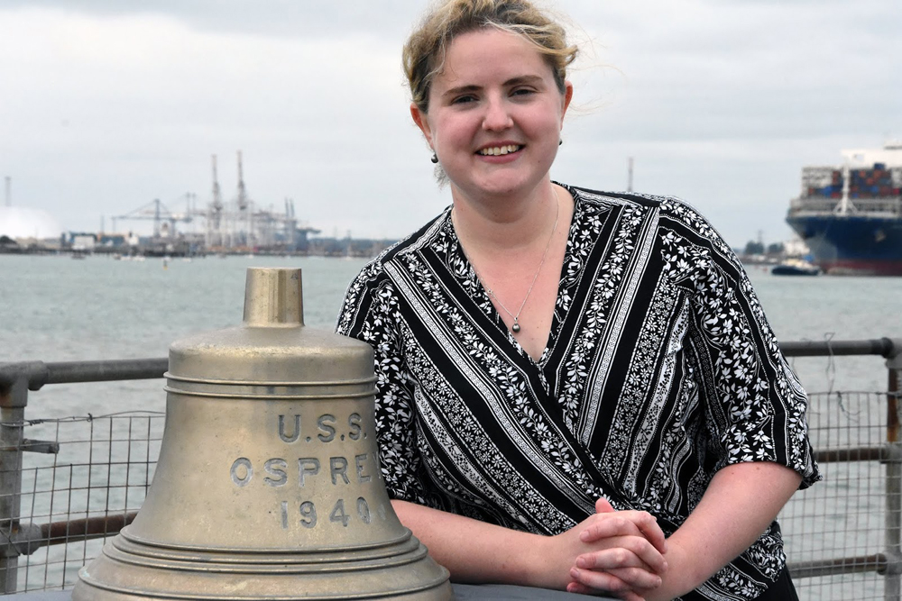 BELL FROM AMERICAN SHIP SUNK OFF THE ISLE OF WIGHT GOING HOME