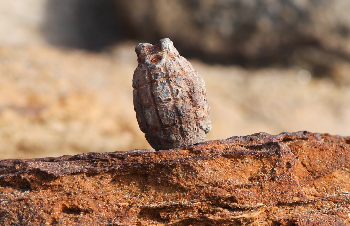BEACH PARTIALLY CORDONED OFF AFTER GRENADE FOUND AT YAVERLAND